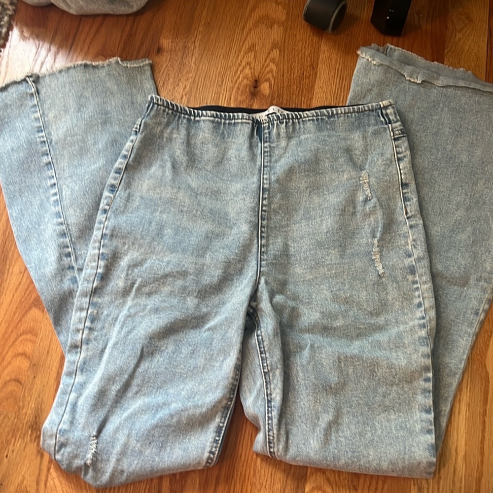 Flare high rise jeans